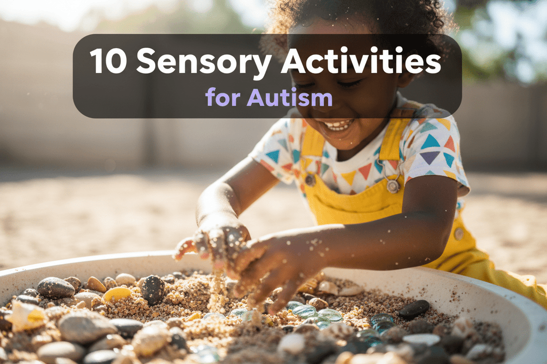 Autistic child enjoying sensory play activities indoors