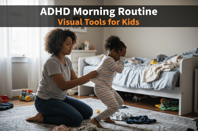 ADHD morning routine chaos — visual tools that help kids focus and get ready on time