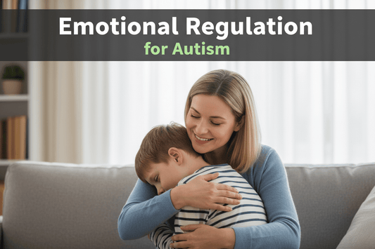 Parent helping autistic child with emotional regulation 