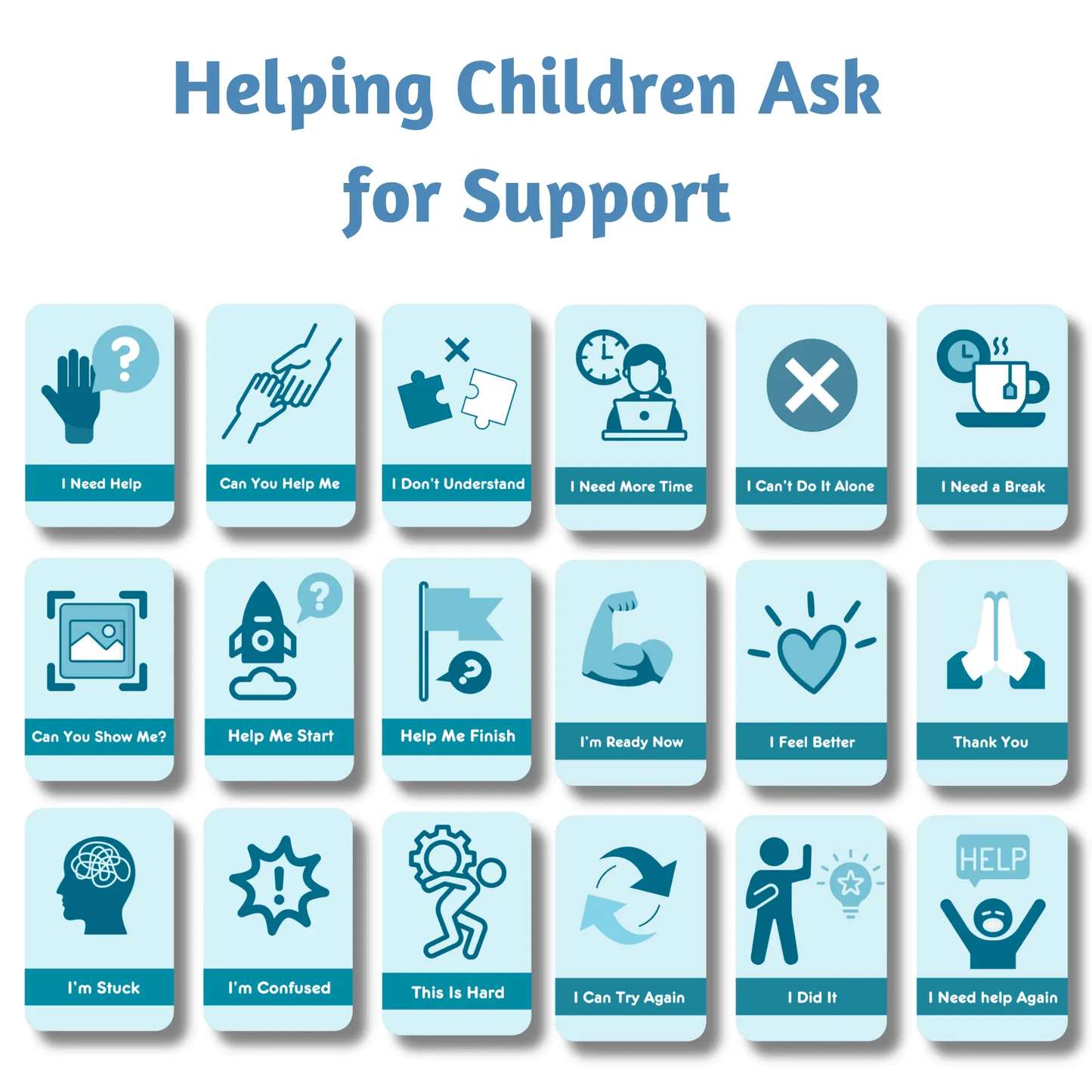 autism help cards printable ABA self advocacy visual support
