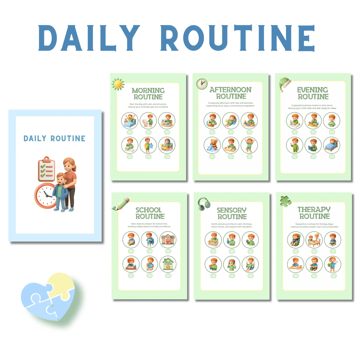 Autism Visual Checklist | Stop Repeating Yourself & Build Daily Routine Independence | Printable PDF