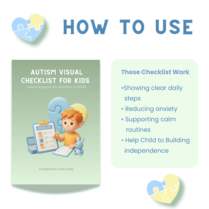 Autism Visual Checklist | Stop Repeating Yourself & Build Daily Routine Independence | Printable PDF
