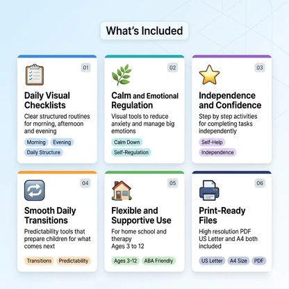 Autism Visual Checklist | Stop Repeating Yourself & Build Daily Routine Independence | Printable PDF