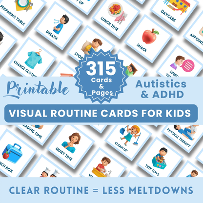 visual daily routine cards printable autism ADHD reduce anxiety