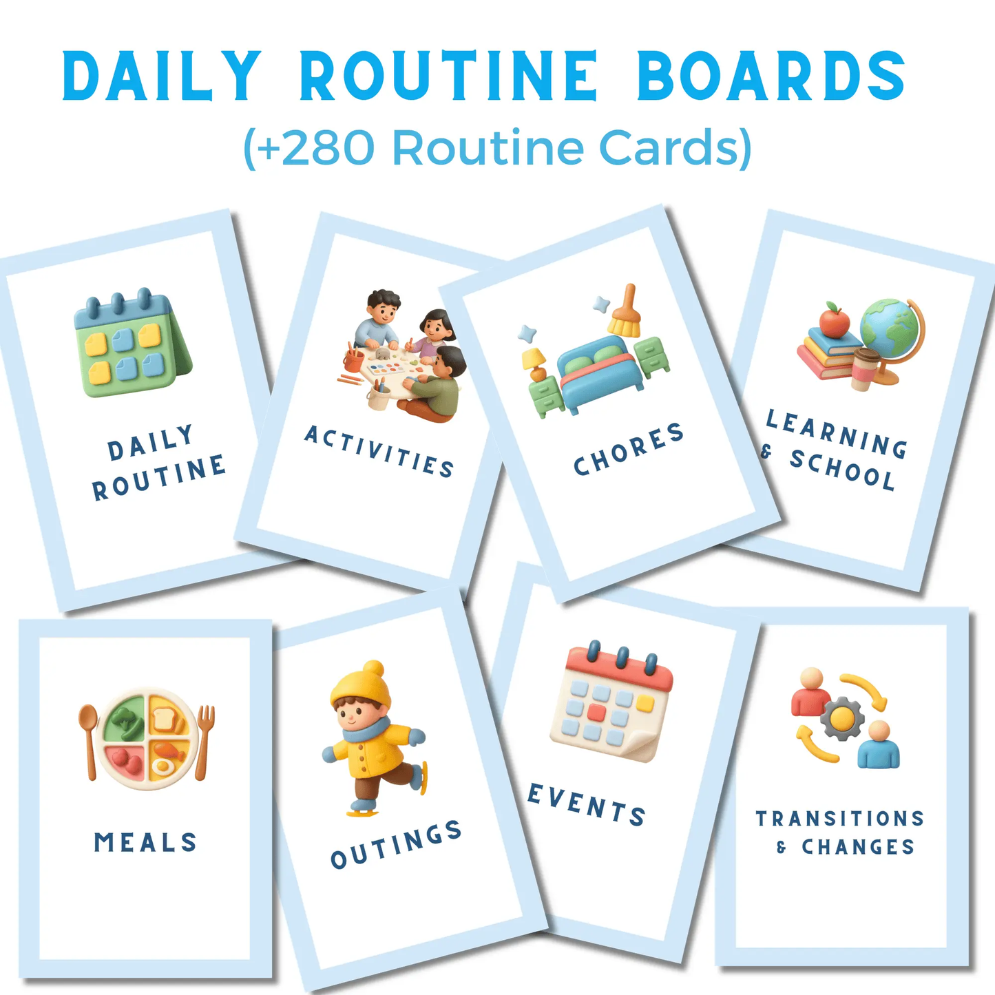 Visual Daily Routine Cards for Autism & ADHD | Printable Schedule Cards to Reduce Anxiety & Build Independence