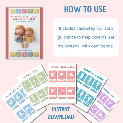 Autism Meltdown Prevention Cards | The 6-Second Reset System to Stop Escalation Before It Starts | Printable