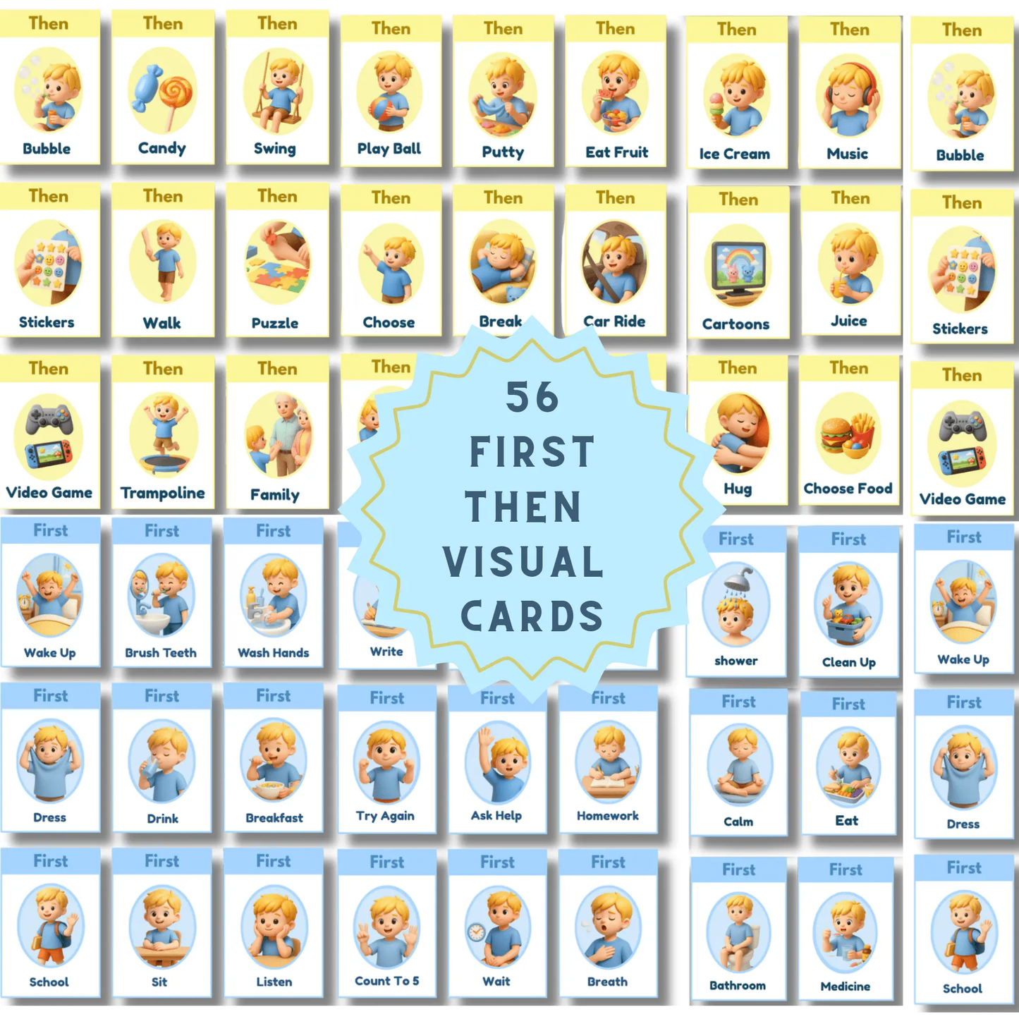 first then visual schedule cards printable ABA autism support