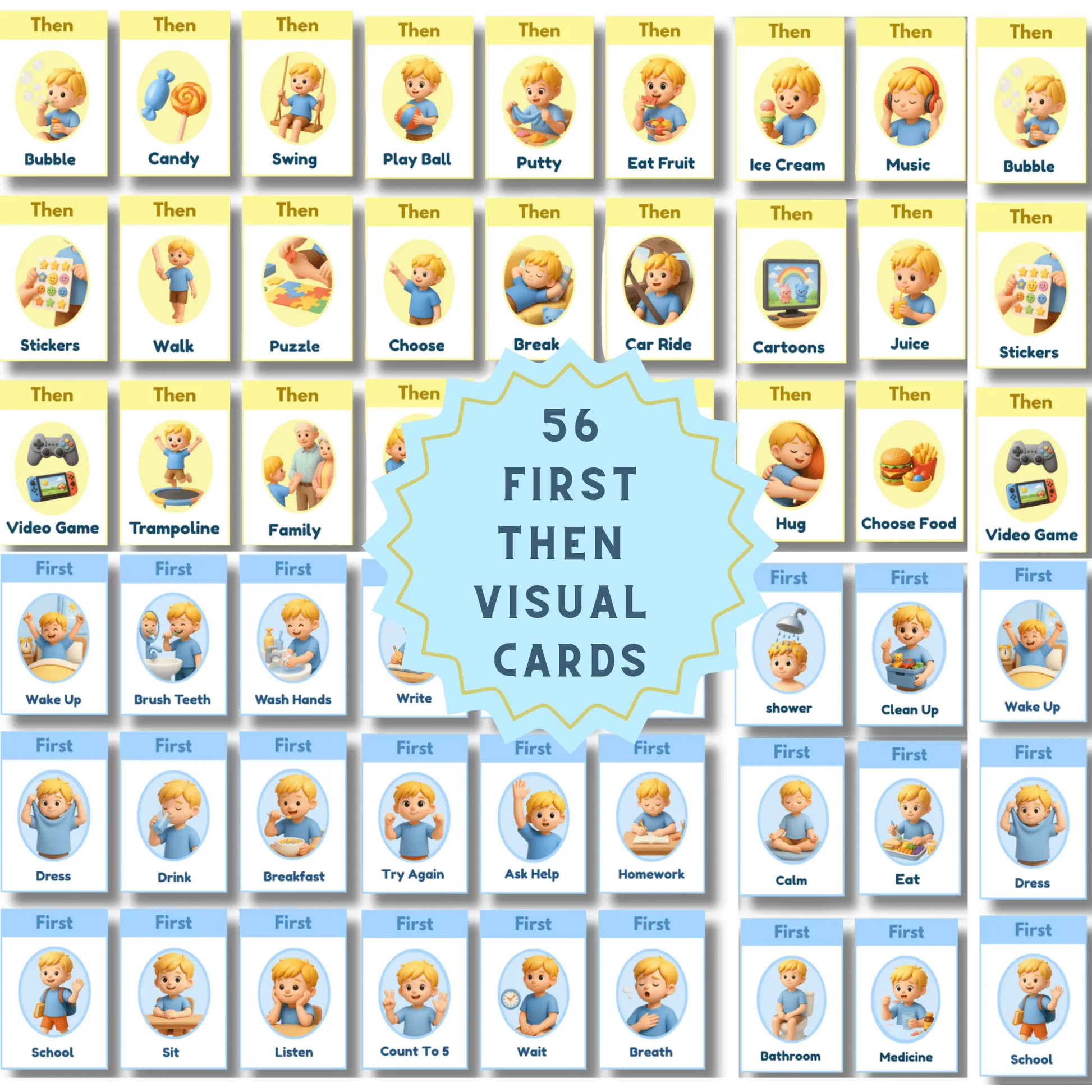 first then visual schedule cards printable ABA autism support