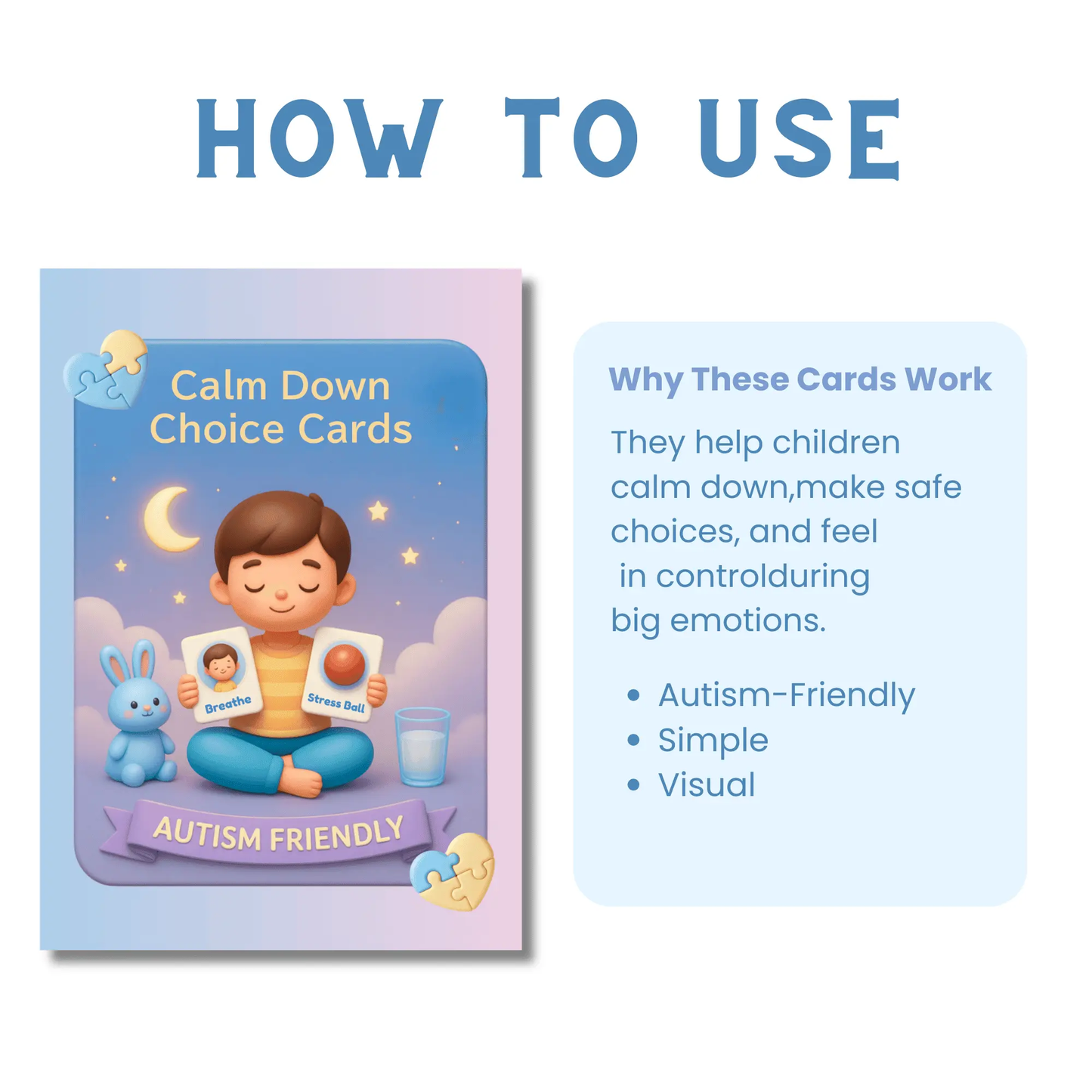 Calm Down Cards for Autism & ADHD | Help Your Child Self-Regulate with Confidence & Choice | Printable