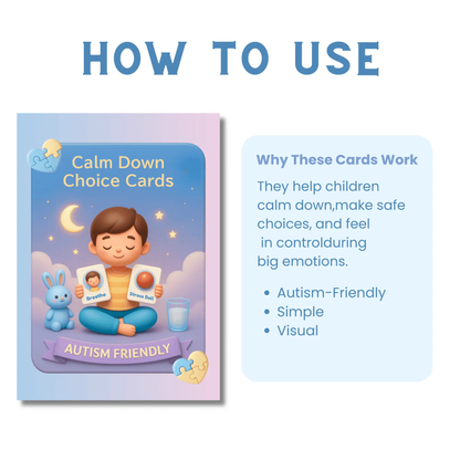 Calm Down Cards for Autism & ADHD | Help Your Child Self-Regulate with Confidence & Choice | Printable