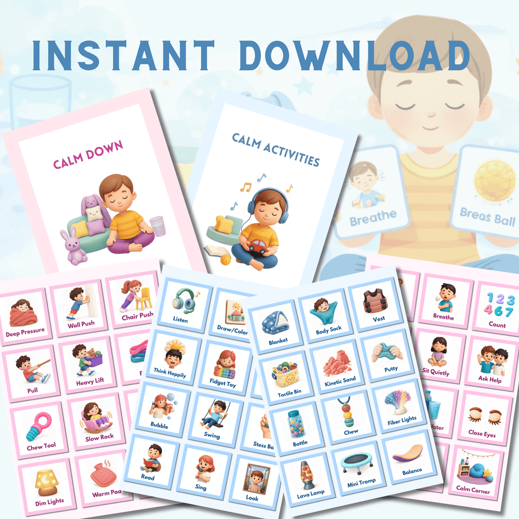 Calm Down Cards for Autism & ADHD | Help Your Child Self-Regulate with Confidence & Choice | Printable
