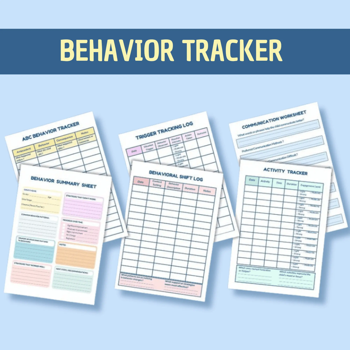 Autism Progress Tracker & Care Planner | Visual Charts to Monitor Behavior, Routines & Growth | Printable PDF