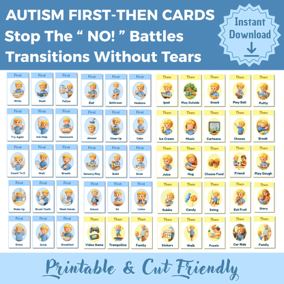 first then visual schedule cards printable ABA autism support