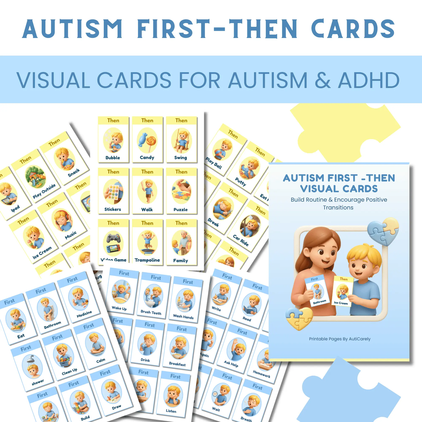 First Then Visual Cards for Autism | Reduce Refusal & Build Cooperation Step by Step | Printable ABA Schedule