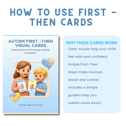 First Then Visual Cards for Autism | Reduce Refusal & Build Cooperation Step by Step | Printable ABA Schedule