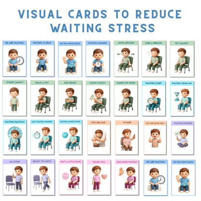 autism waiting cards printable visual support calm without meltdowns