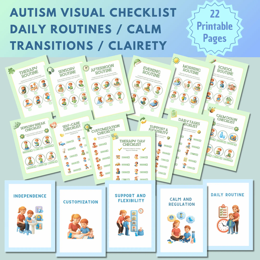autism visual daily checklist printable for kids routine independence
