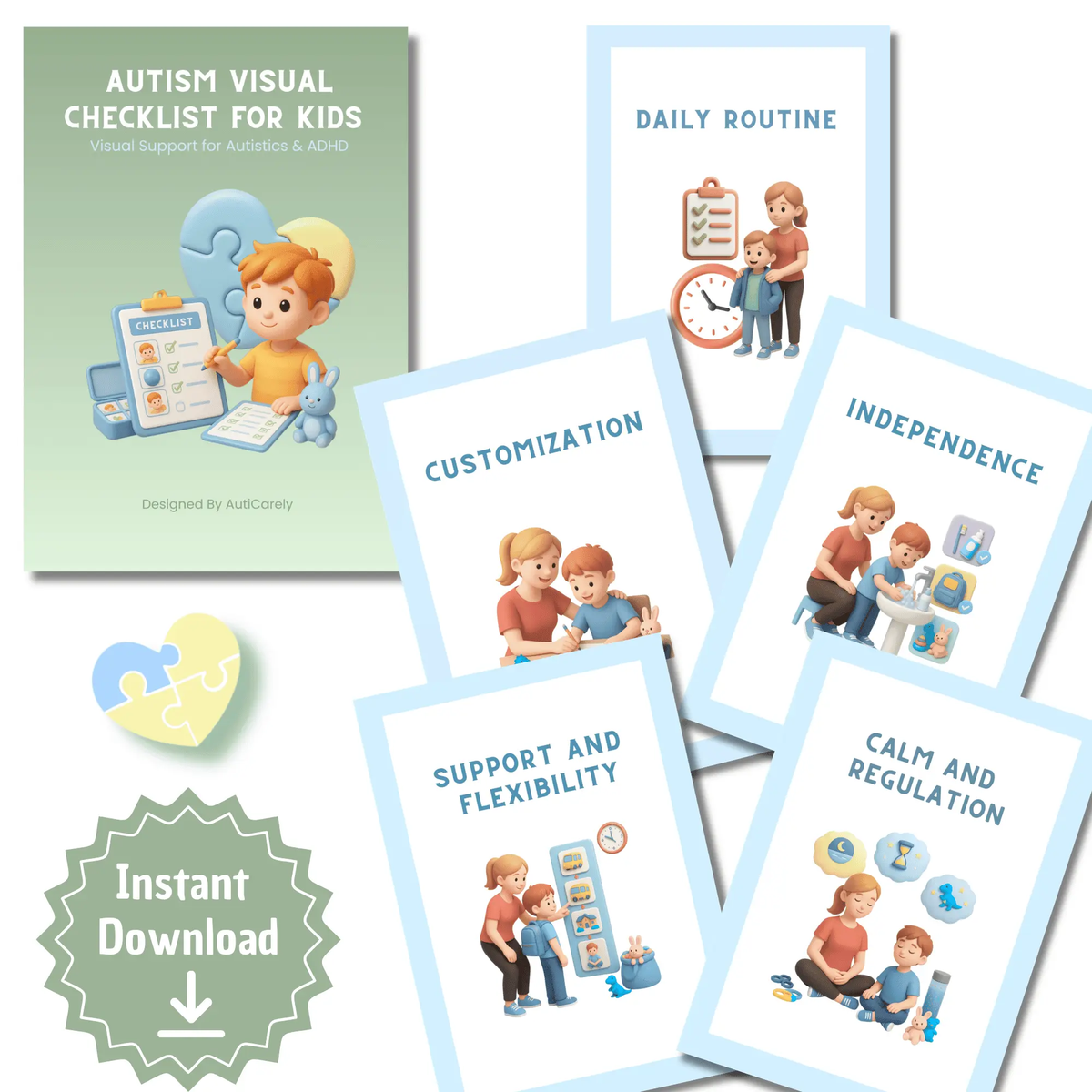 autism visual daily checklist printable for kids routine independence