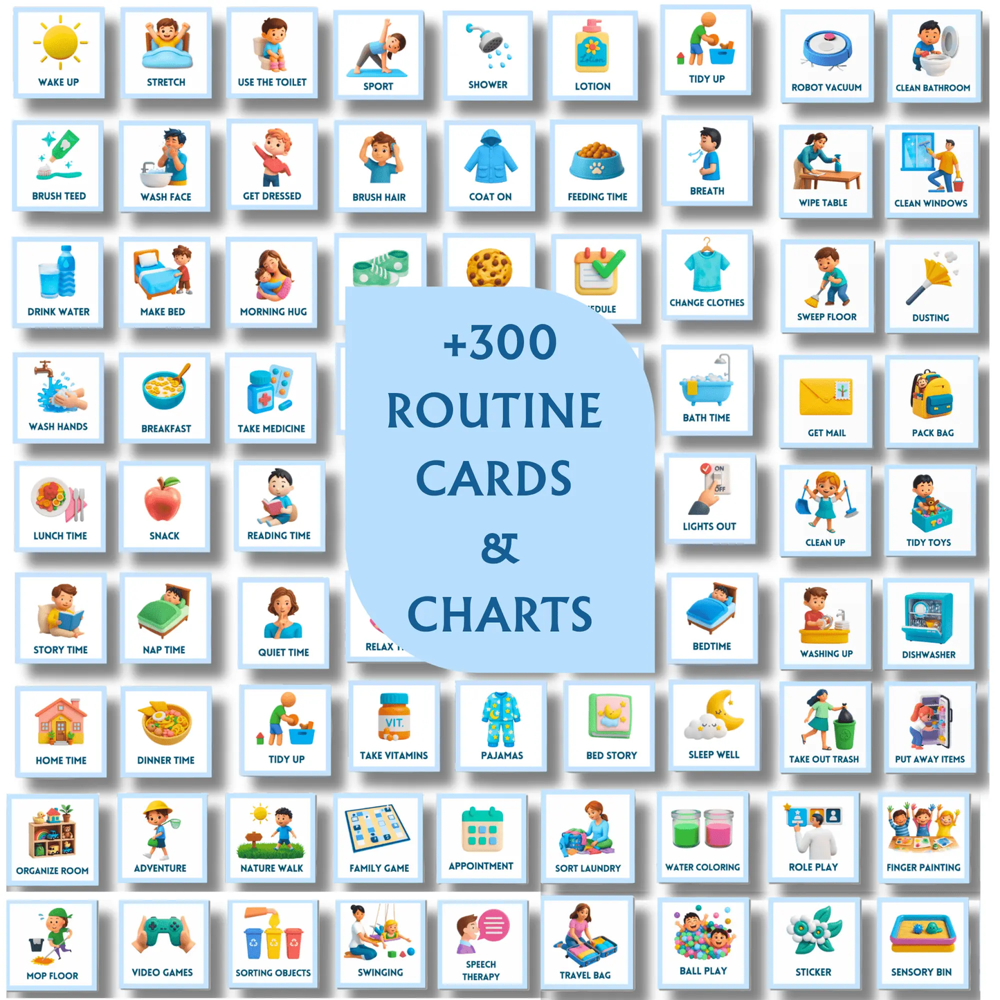 visual daily routine cards printable autism ADHD reduce anxiety