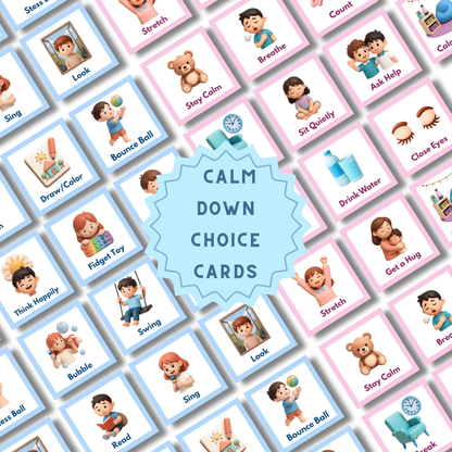 calm down cards printable autism ADHD self regulation kids