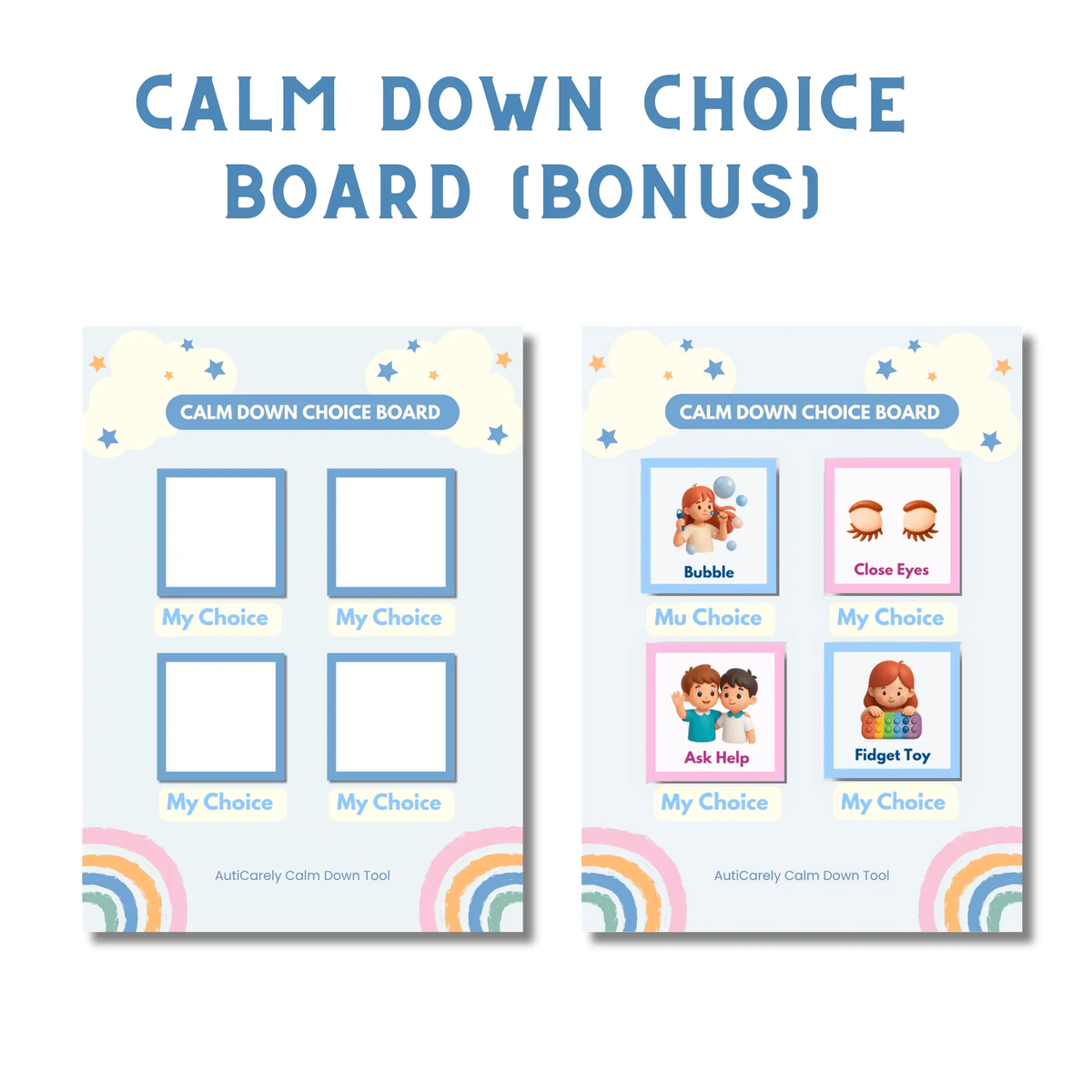 Calm Down Cards for Autism & ADHD | Help Your Child Self-Regulate with Confidence & Choice | Printable