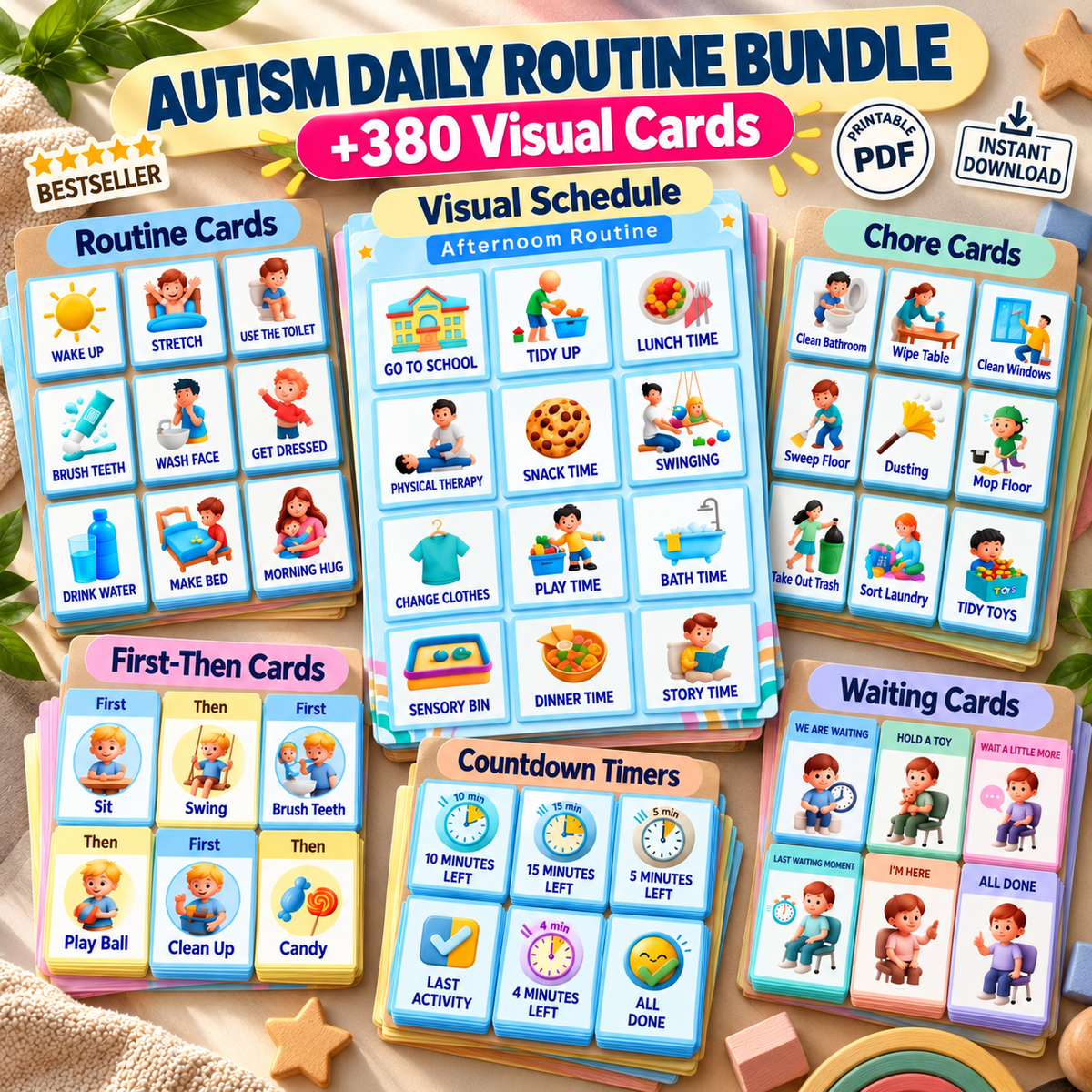 Visual Routine Bundle for Autism & ADHD | Your Child Refuses, Shuts Down & Melts Down... Give Them the Clarity That Finally Brings Peace | Printable