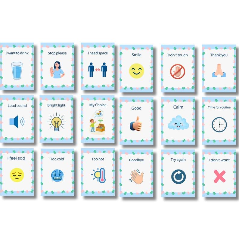 Autism Visual Cards Set | Communication, Emotions & Daily Routine Support for Kids | Printable PDF