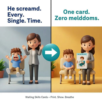 autism waiting cards printable visual support calm without meltdowns