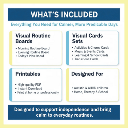 Visual Routine Bundle for Autism & ADHD | Your Child Refuses, Shuts Down & Melts Down... Give Them the Clarity That Finally Brings Peace | Printable