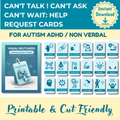 autism help cards printable ABA self advocacy visual support